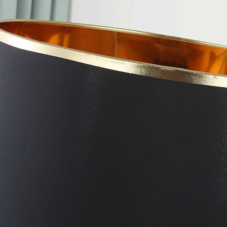 Hjemix | Moderne Overgangs Silinder Jern Stoff 1-Lys Bordlampe for Stuen