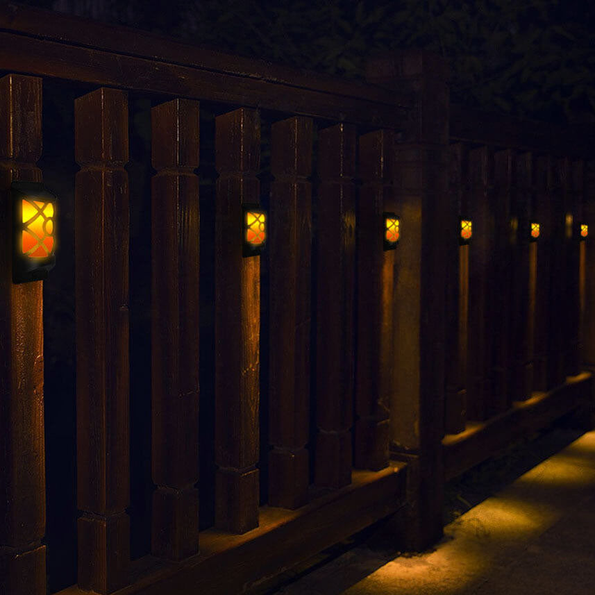 Hjemix | Solar Flame Halv Søyle LED Utendørs Sensor Vegglampe