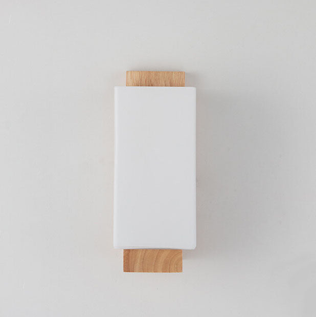 Hjemix | Moderne minimalistisk massiv trefirkantet glass søyle 1-lys vegglampe