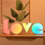 Hjemix | Modern Art Deco vanntett PS LOVE bokstaver LED bordlampe for soverommet