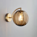 Hjemix | Moderne Skandinavisk Rund Ball Jern Glass 1-Lys Vegglampe for Stue
