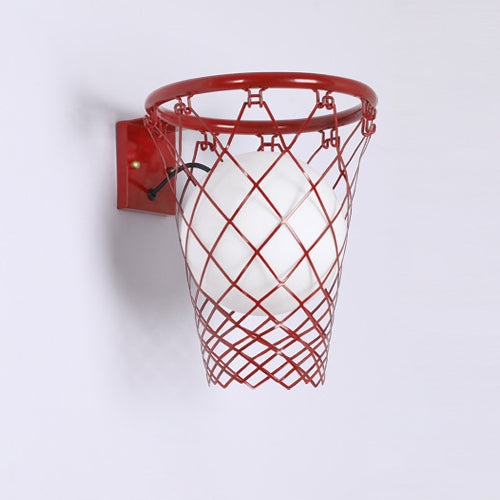 Hjemix | Slamora Barn Vegglampe | Basketballkurv Design | Glass & Metall | Art Deco Stil | Soveromslampe