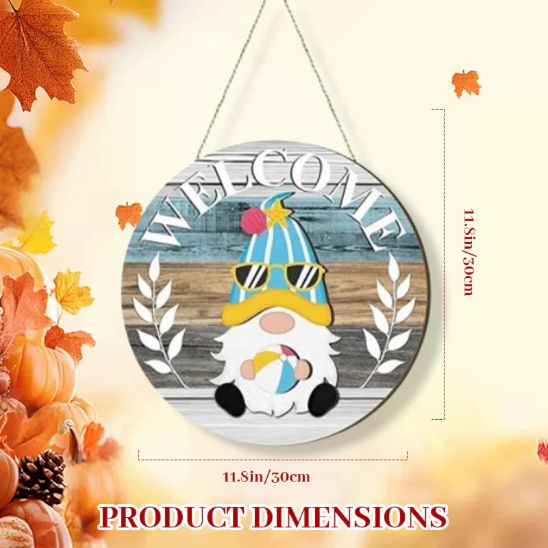 Hjemix | 🍁De beste julepyntene🎄Utskiftbart velkomstskilt med tre-nisse🎈