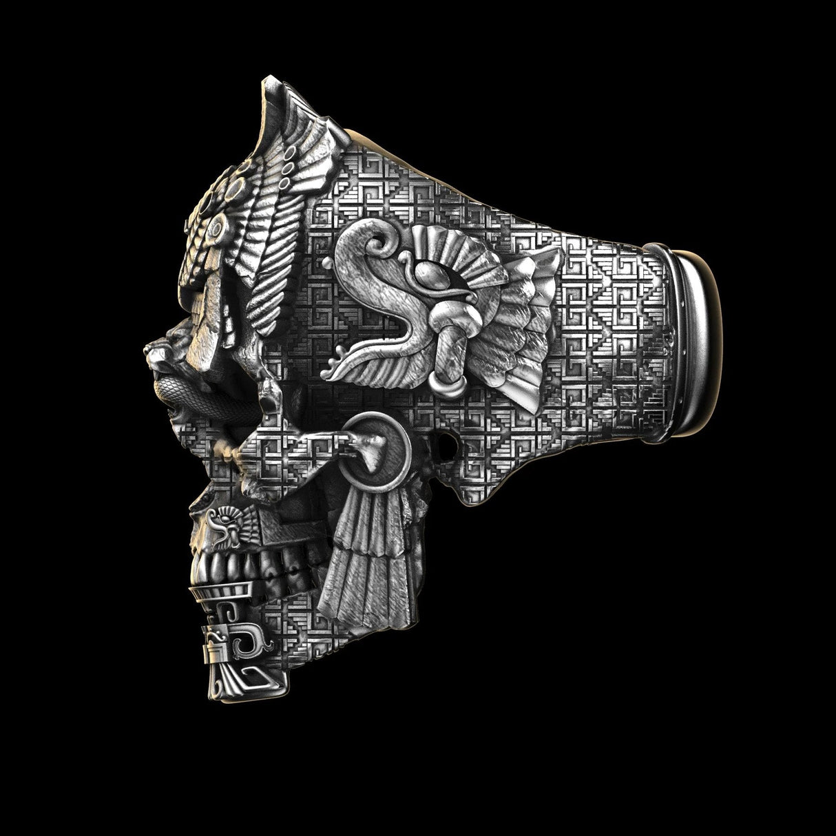 Hjemix | Sølv svart skull ring