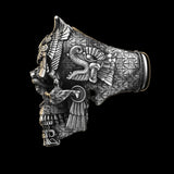 Hjemix | Sølv svart skull ring