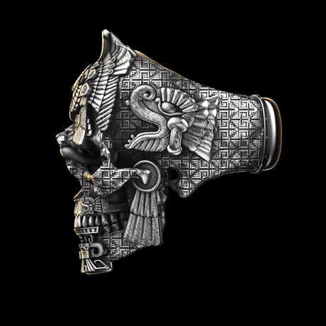 Hjemix | Sølv svart skull ring