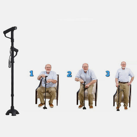 Hjemix | Non-slip Foldbar Gåstokk Med LED Lys