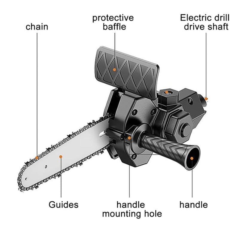 Hjemix | 6 Tommers Elektrisk Drill Modifisert Til Elektrisk Kjedesag Drill Vedlegg