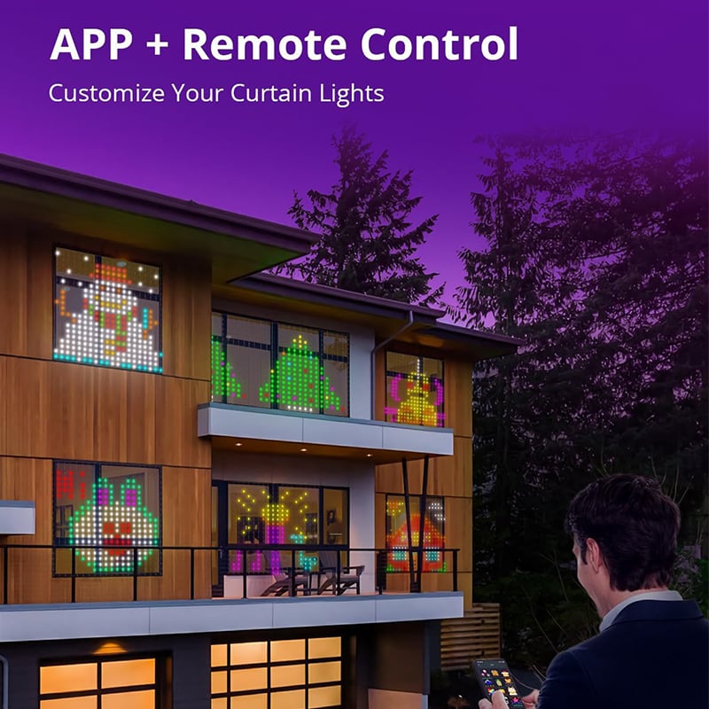 Hjemix | Fargebølger LED Gardin Synkelys