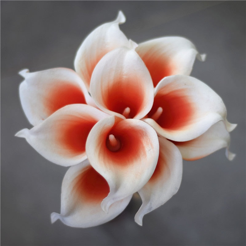 Hjemix | 10 marineblå Calla lilje PU Real Touch blomster bryllupsdekorasjon buketter borddekorasjon kunstige blomster hjemmedekor