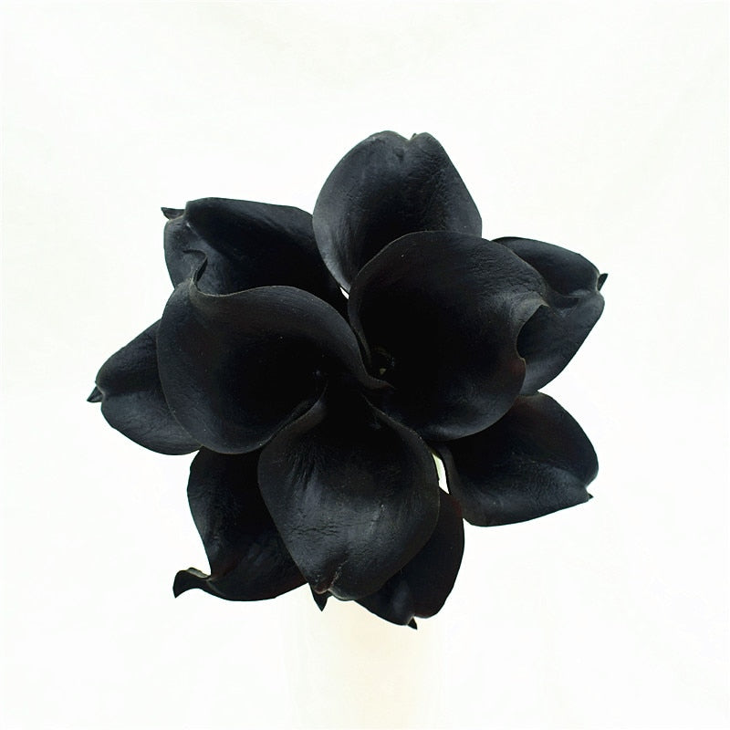 Hjemix | 10 marineblå Calla lilje PU Real Touch blomster bryllupsdekorasjon buketter borddekorasjon kunstige blomster hjemmedekor