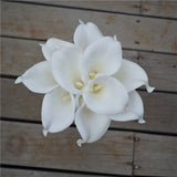 Hjemix | 10 marineblå Calla lilje PU Real Touch blomster bryllupsdekorasjon buketter borddekorasjon kunstige blomster hjemmedekor