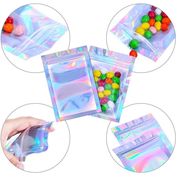 Hjemix | 100-Pack: Resirkulerbare holografiske folieposer