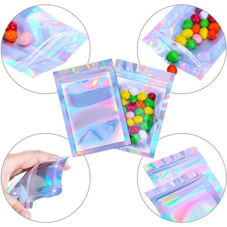 Hjemix | 100-Pack: Resirkulerbare holografiske folieposer