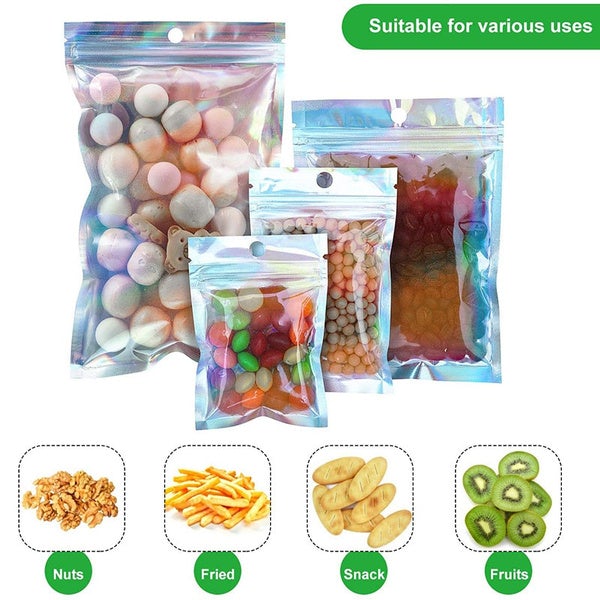 Hjemix | 100-Pack: Resirkulerbare holografiske folieposer