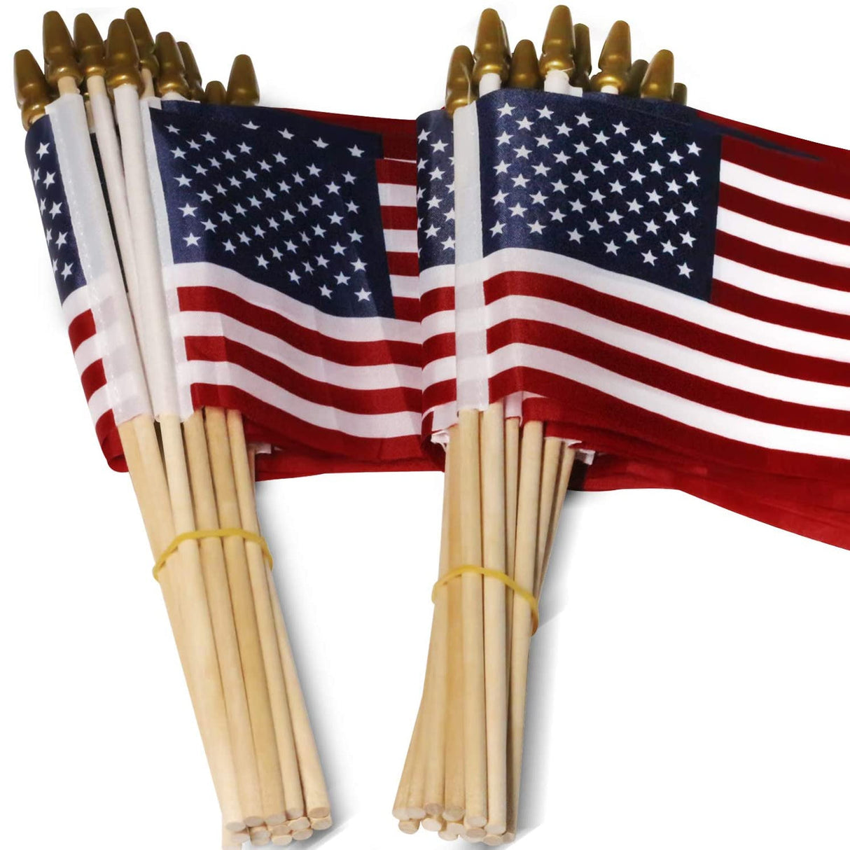 Hjemix | 100-Pack: USA 4x6 i tre pinneflagg