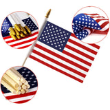 Hjemix | 100-Pack: USA 4x6 i tre pinneflagg