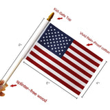 Hjemix | 100-Pack: USA 4x6 i tre pinneflagg