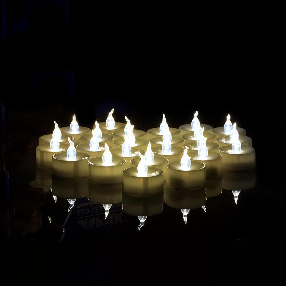 Hjemix | 100-biter: Hvit LED lys Tealight