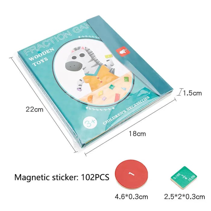 Hjemix | Montessori Magnetisk Bok Brøk Puslespill For Barn