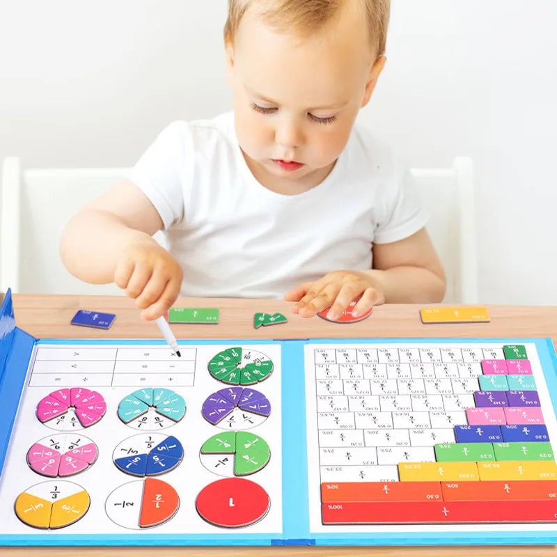 Hjemix | Montessori Magnetisk Bok Brøk Puslespill For Barn