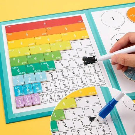 Hjemix | Montessori Magnetisk Bok Brøk Puslespill For Barn