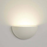 Hjemix | Hvit gips vintage halv-rund halv-måne malbar veggspotlight 30cm
