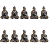 Hjemix | 10 deler mini messing sittende Buddha statue figur for reise buddhisme tilbedelse hjem kontor skrivebord dekorasjon