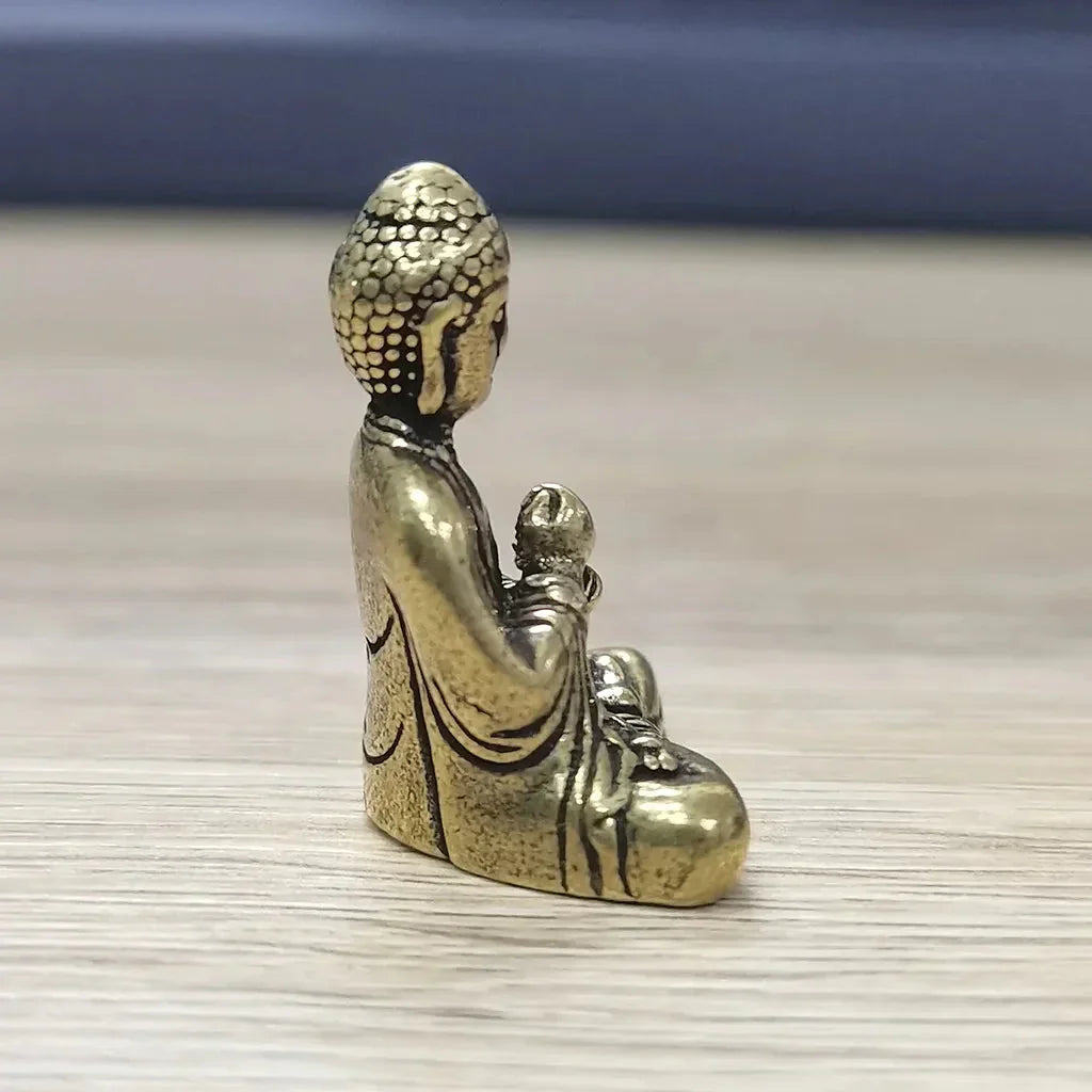 Hjemix | 10 deler mini messing sittende Buddha statue figur for reise buddhisme tilbedelse hjem kontor skrivebord dekorasjon