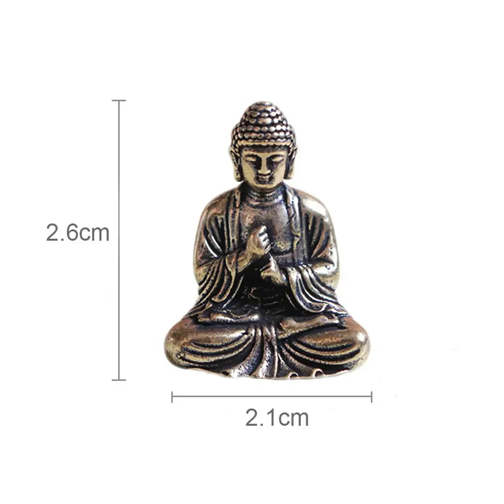 Hjemix | 10 deler mini messing sittende Buddha statue figur for reise buddhisme tilbedelse hjem kontor skrivebord dekorasjon