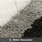 Hjemix | Svart Gradient BadeMatte, Teppe for Bad, Søt Ikke-Sklisikker Uregelmessig Teppe for Dusjrom