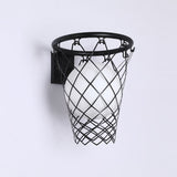 Hjemix | Slamora Barn Vegglampe | Basketballkurv Design | Glass & Metall | Art Deco Stil | Soveromslampe
