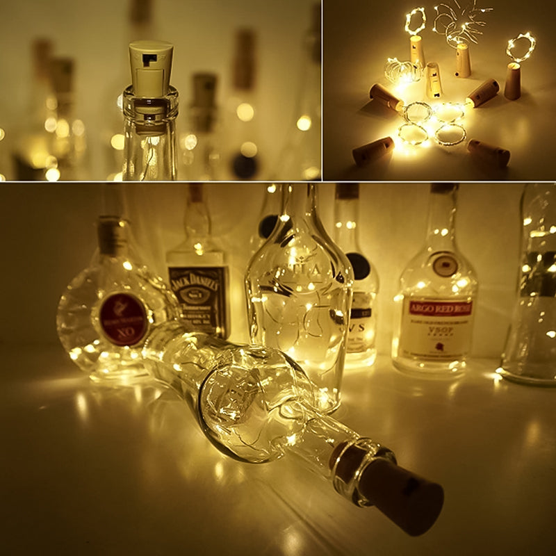 Hjemix | LED Flaske Lys Kork Natt Lys DIY Dekor Gave