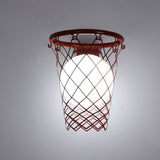 Hjemix | Slamora Barn Vegglampe | Basketballkurv Design | Glass & Metall | Art Deco Stil | Soveromslampe