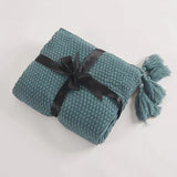 Hjemix | Strikket Ullteppe med Frynser - NordicCozy