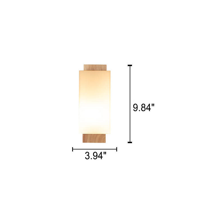 Hjemix | Moderne minimalistisk massiv trefirkantet glass søyle 1-lys vegglampe