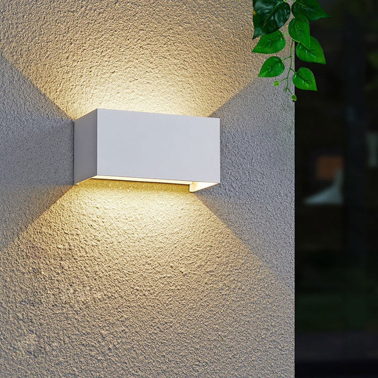 Hjemix | Moderne vanntett rektangulær LED-vegglampe for utendørs bruk med opp- og nedlys