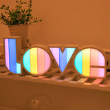 Hjemix | Modern Art Deco vanntett PS LOVE bokstaver LED bordlampe for soverommet