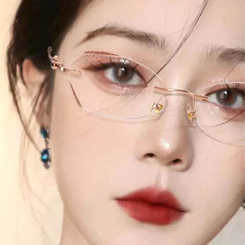 Hjemix | Fasjonable rammeløse anti-blått lys lese briller