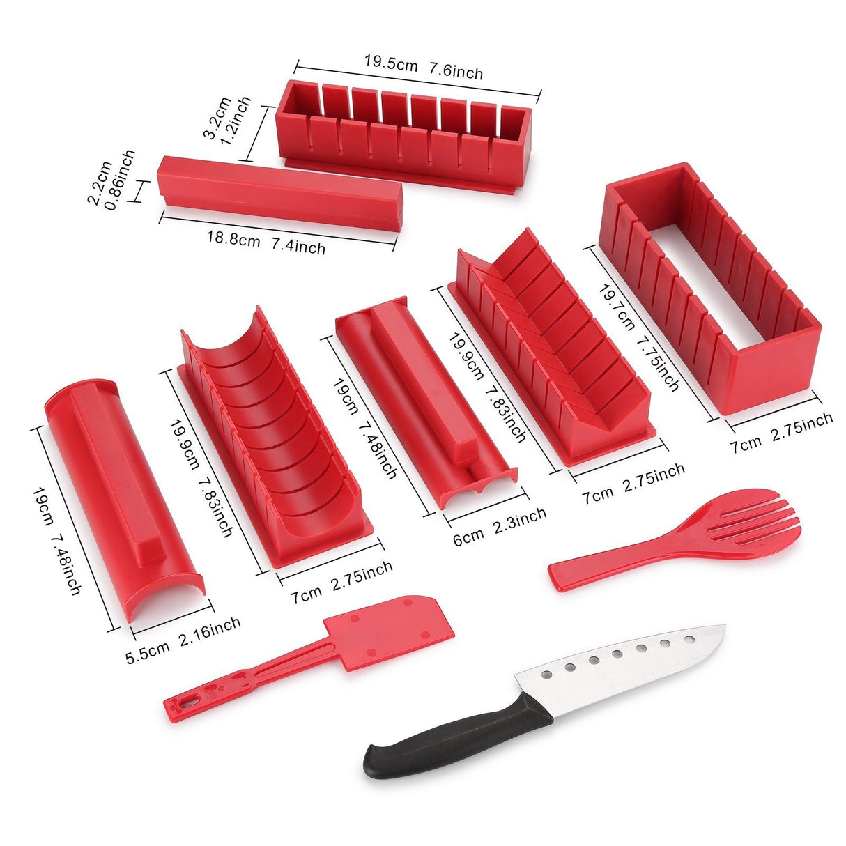 Hjemix | 11-delt: Sushi Maker Set Sushi Ruller med høykvalitets Sushi Kniv
