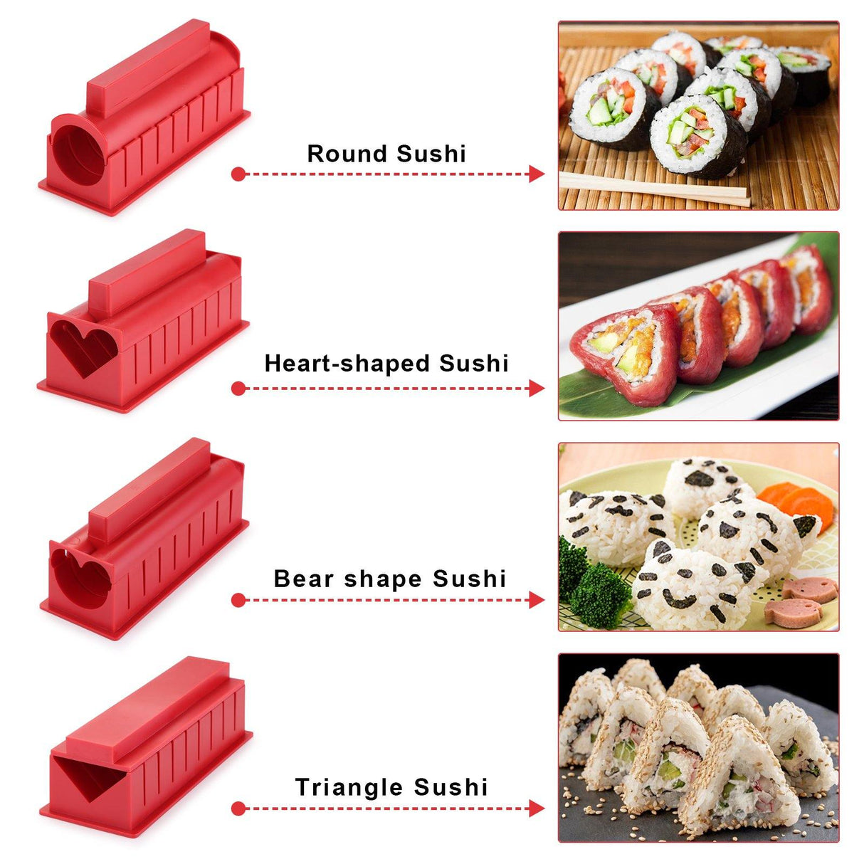 Hjemix | 11-delt: Sushi Maker Set Sushi Ruller med høykvalitets Sushi Kniv