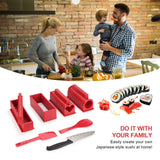Hjemix | 11-delt: Sushi Maker Set Sushi Ruller med høykvalitets Sushi Kniv
