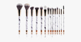 Hjemix | Pro Makeup Brush Set of 15 med Rose- og Marmor mønster - Perfekt for alle Makeup Applikasjoner