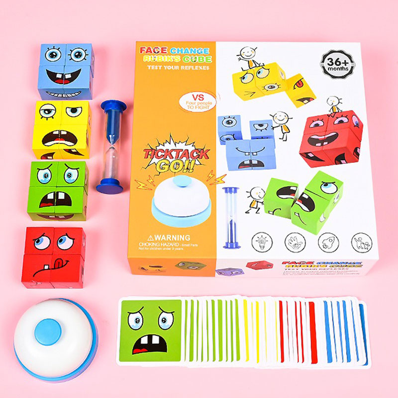 Hjemix | Barne Tre Ansikts Endrende Magisk Kubus Byggekloss Sett