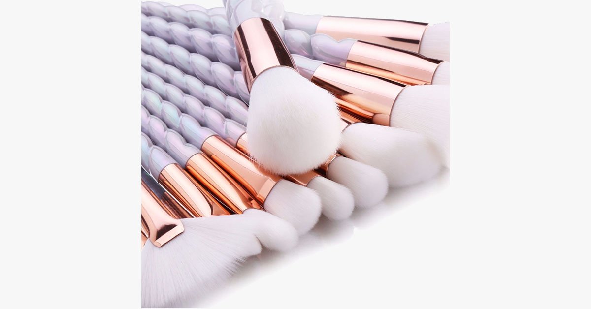 Hjemix | Profesjonell 10-delt Enhjørning Penselsett – Legg til farger og masse bling til sminkesett ditt