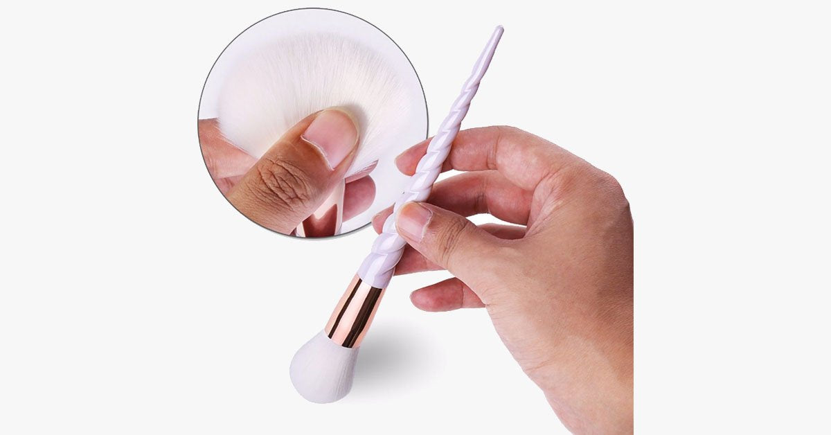 Hjemix | Profesjonell 10-delt Enhjørning Penselsett – Legg til farger og masse bling til sminkesett ditt