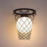 Hjemix | Slamora Barn Vegglampe | Basketballkurv Design | Glass & Metall | Art Deco Stil | Soveromslampe