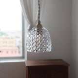 Hjemix | Tradisjonell Fransk Messing Ruter Glass Blomst Form 1-Lys Pendellampe For Stue