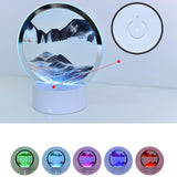Hjemix | Kreativ Rund Timeglass Quicksand 3D LED Nattlampe Bordlampe