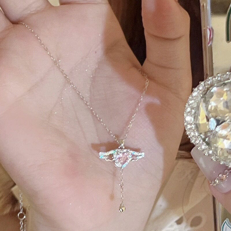 Hjemix | Pink Angel Wings Necklace